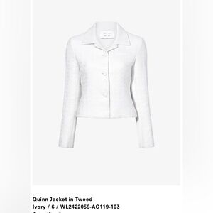 NWOT Proenza Schouler White Label Quinn Tweed Jacket White Sz 6